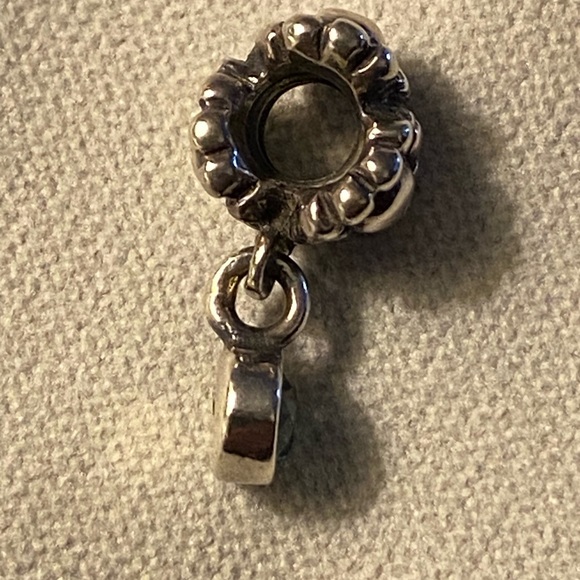 Pandora Retired Blue Topaz Dew Drop Daisy Dangle Sterling Silver Bracelet Charm - Picture 4 of 8